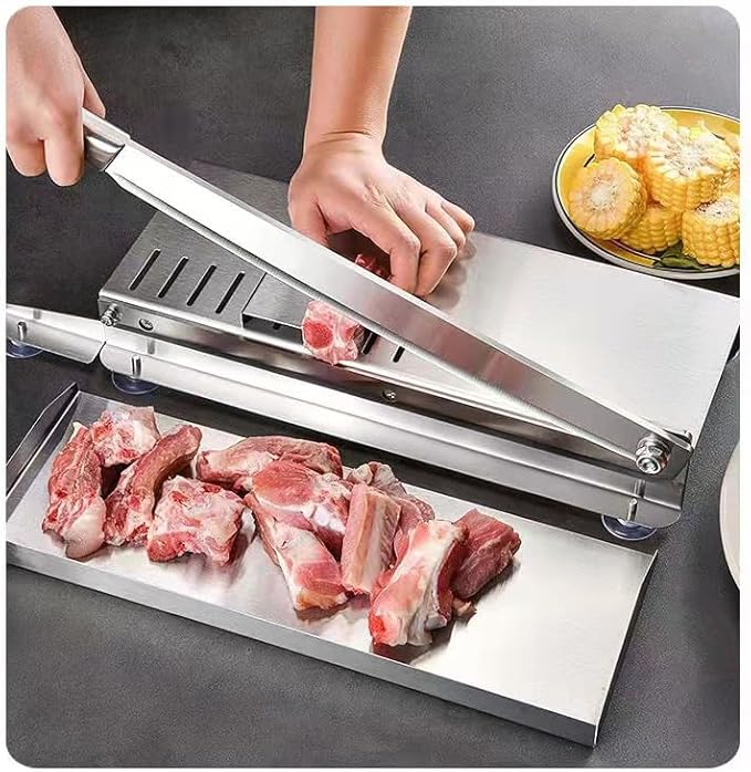 Household Cutting Guillotine,Meat Slicer Bone Cutter,Manual Frozen Meat Ribs Chopper,Stainless Beef Cutter Machine For Rib Fish Chicken Beef,M