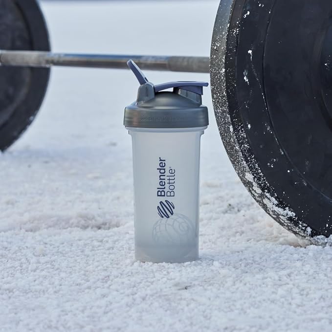 BlenderBottle Shaker Bottle Pro Series Perfect for Protein Shakes and Pre Workout, 24-Ounce, Full-Color Grey
