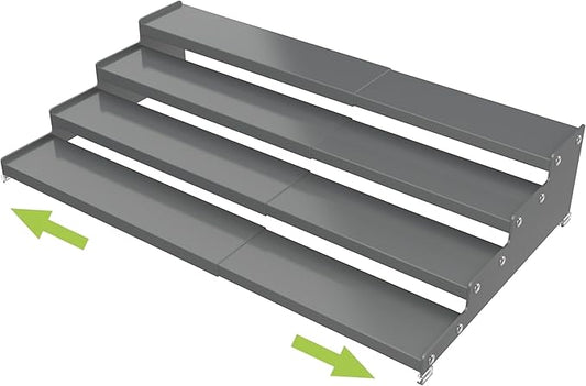 Jojocross 4-Tier Expandable Spice Rack - Gun-Grey