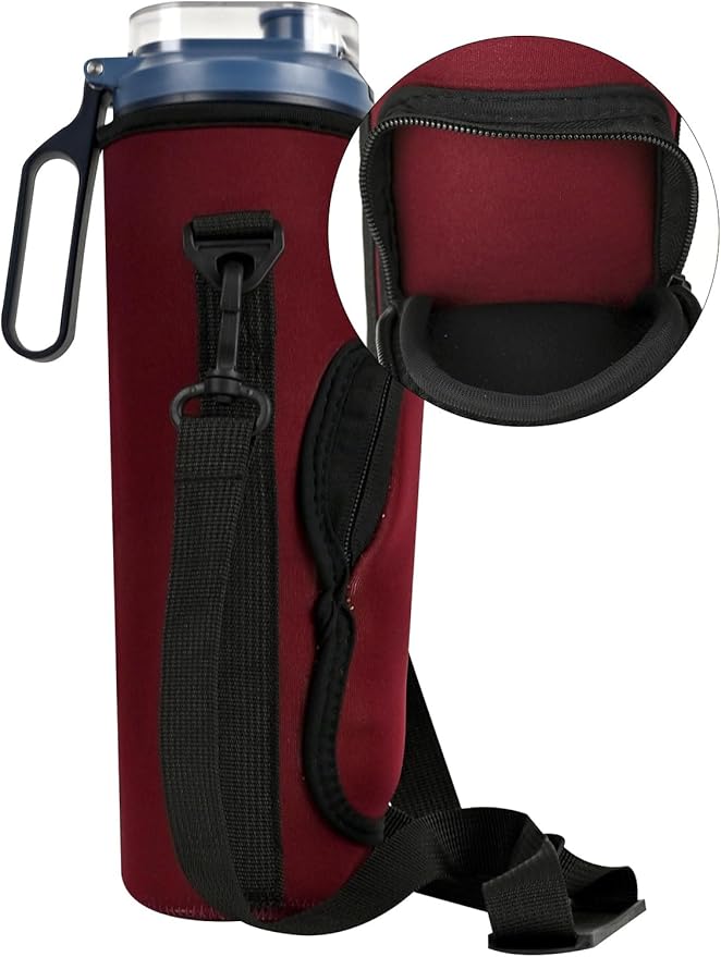 Blender Storage Sleeve Blender Travel Bag for Ninja Blast Max Portable Blender BC251NV/BC251GY/BC251MT/BC251PK/BC251LD/BC251IV with Shoulder Strap and Accessory Pocket (WineRed)