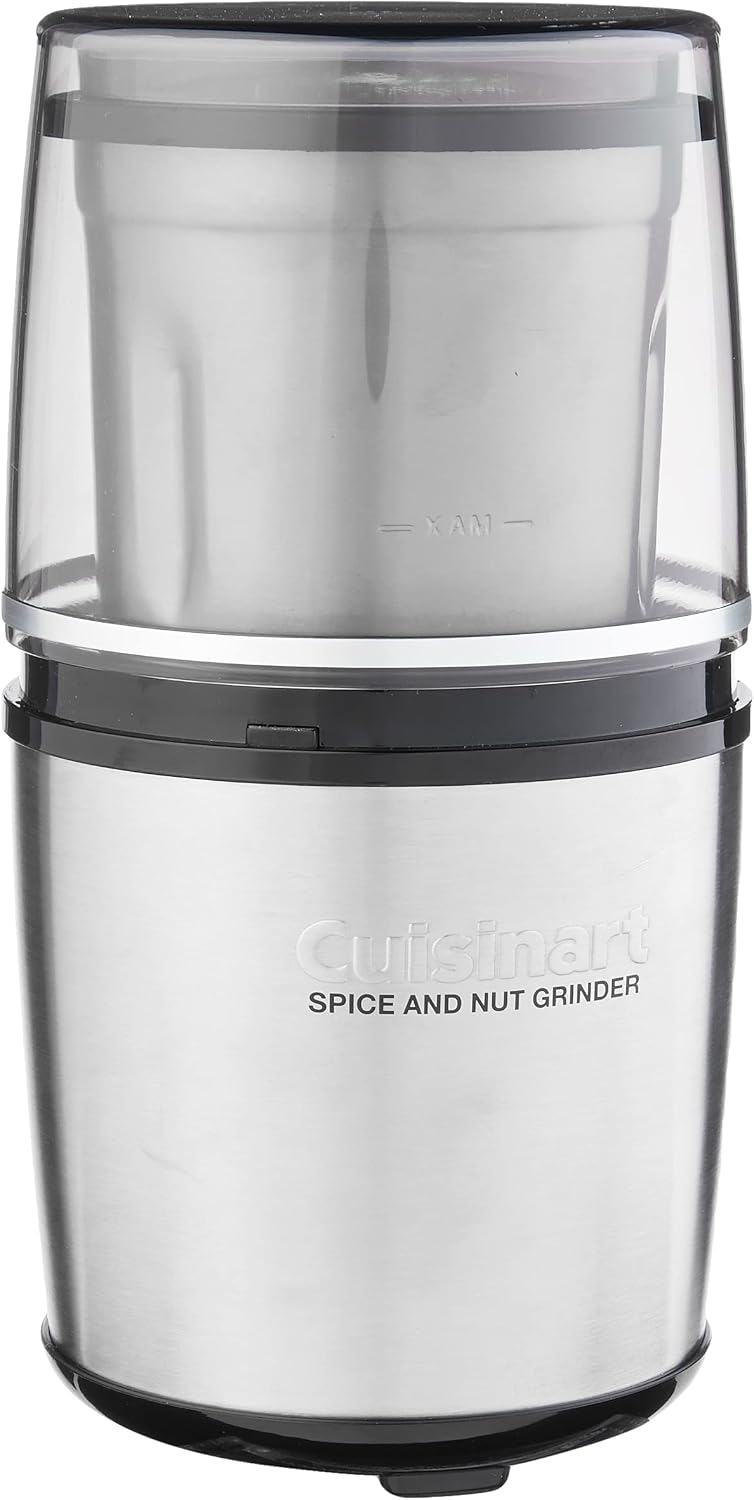 Spice and Nut Grinder, Push-Top Lid for On/Off, Dishwasher Safe
