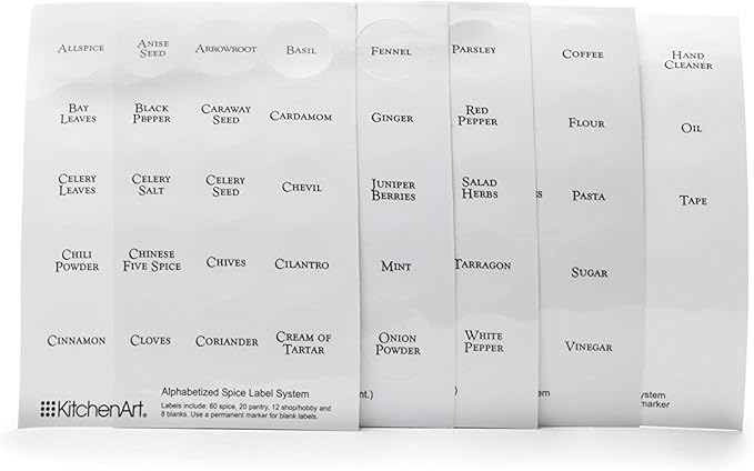 KitchenArt EZ Spice Label Set, 100-Piece