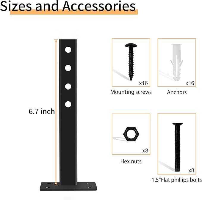 Skateboard Wall Mount, Longboard Skateboard Deck Rack Mount on Wall, Skateboards Floating Shelves Brackets, 4 Pack