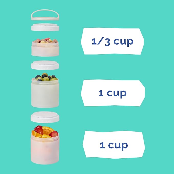 (Moana) DiSNEY PRINCESS Whiskware Stackable Snack Pack - 3 Jar + Handle - Blue/Orange/Pink