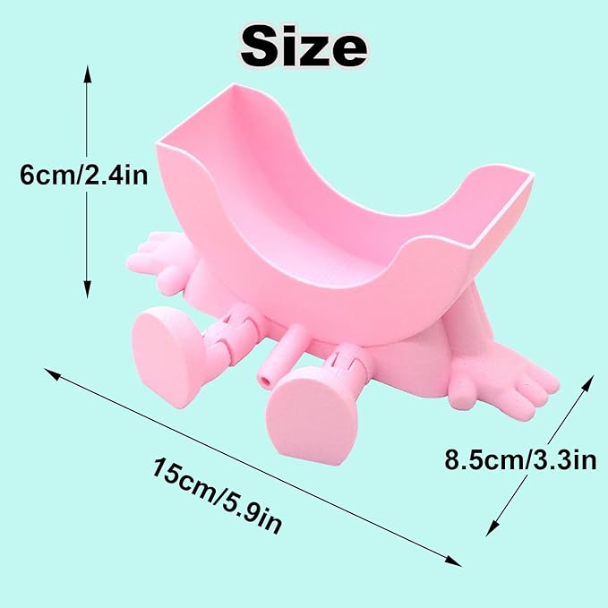Cute Hanging Sponge Holder with Drainage, 3D Printed Sink Rack with Legs and Handles, 3D Printing Funny Countertop Sponge Holders for Kitchen Sink Draining (Purple)