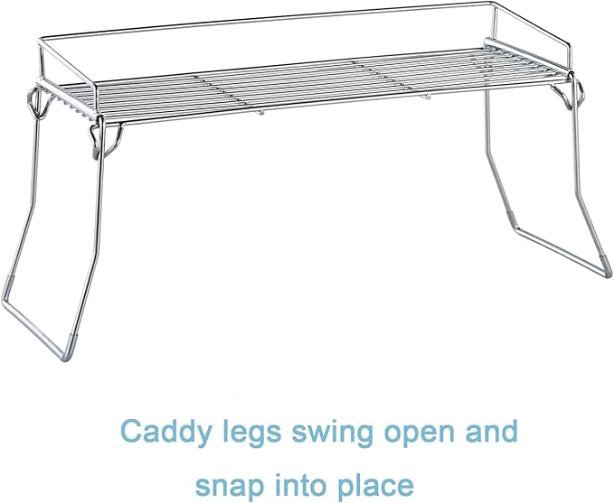 JUNCHU CHERRY Metal The Sink Vanity Organizer, Bathroom or Kitchen Sink Organizer, Feminine Products Organizer (Chrome)