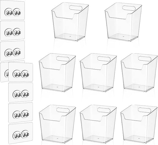 8-Pack Adhesive Cabinet Door Organizer Bathroom, Hanging Storage Bins