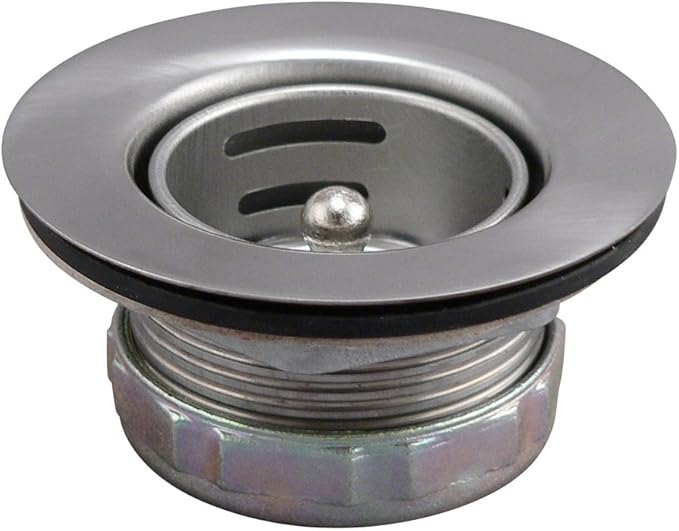 Plumb Pak 878PC Keeney Stainless Steel Junior Duo Bar Sink Strainer with Basket, Fits 2-Inch or 2-1/2-Inch Openings, Polished Chrome