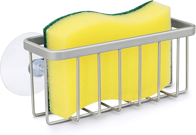 HLOOL Sponge Holder for Kitchen Sink, Kitchen Sink Sponge Holder,Sink Caddy,Dish Soap Holder （Mat Silver）