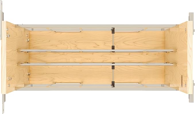 Rev-A-Shelf 5" Pullout Wooden Bakeware Organizer w/Ball Bearing Soft-Close for Full Height Base Kitchen Cabinets, Foil Wrap/Tray Divider, Min Opening Width of 5.5", 447-BCBBSC-5C