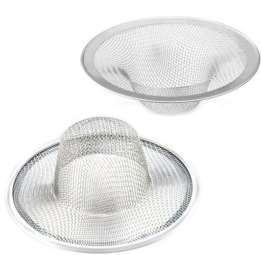 2 Pcs Heavy Duty Stainless Steel Slop Basket Filter Trap, 4.41" Top / 2.44" Mesh Metal Sink Strainer