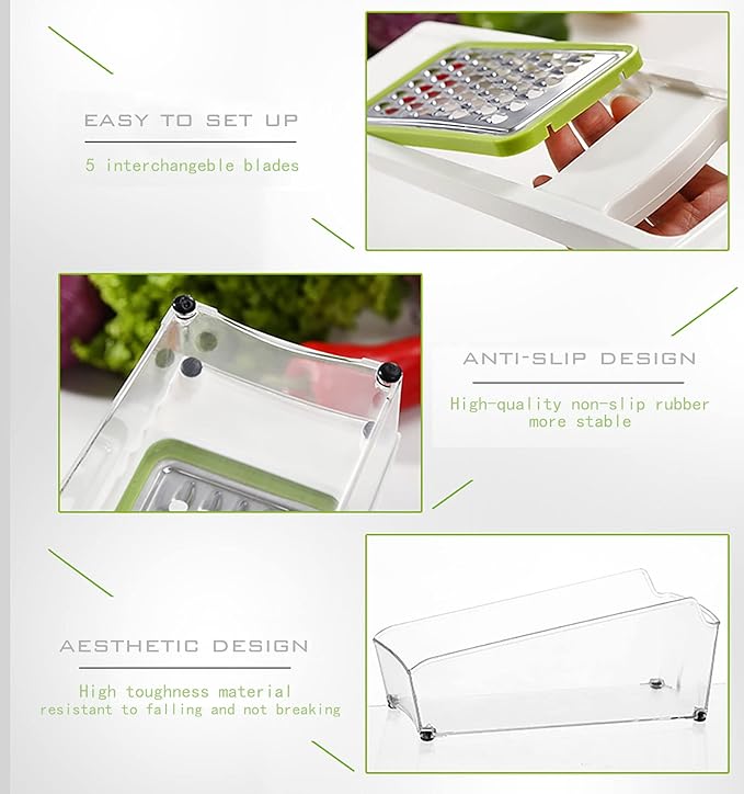 Graters For Kitchen, Cheese Grater with Container, Mandoline Slicer For Kitchen, Vegetable Grater, Carrot Shredder, Julienne Slicer and Peeler, Potato Slicer