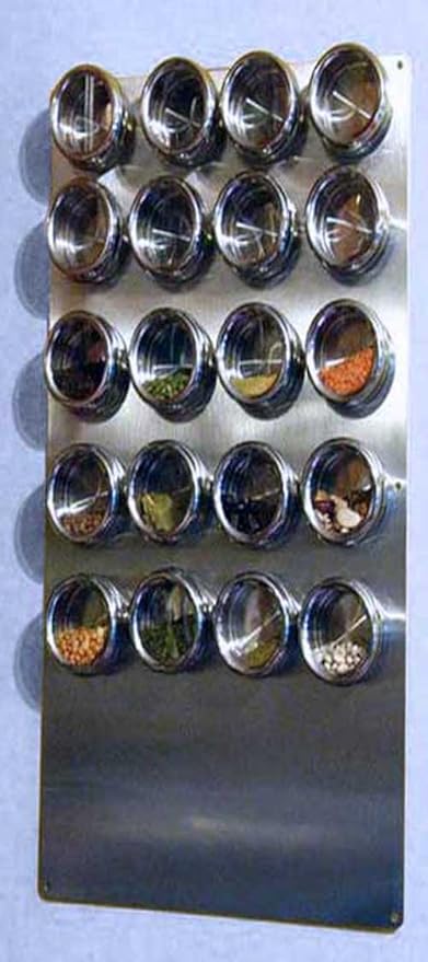 RiversEdge Products Stainless Steel Spice Tin Base, 12" X 24" for Magnetic Spice Tins, Spice Rack