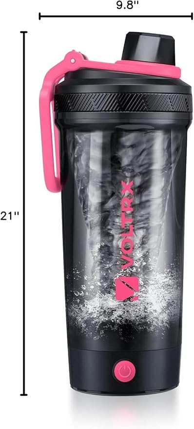 VOLTRX Shaker Bottle, Gallium USB C Rechargeable Electric Protein Shake Mixer, Shaker Cups for Protein Shakes and Meal Replacement Shakes, BPA Free, Made with Tritan, 20oz