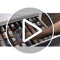 SpiceLiner Adjustable Spice Drawer Liner, 10ft Roll, Sandstone, Seasoning and Spices Bottle Organizer Insert