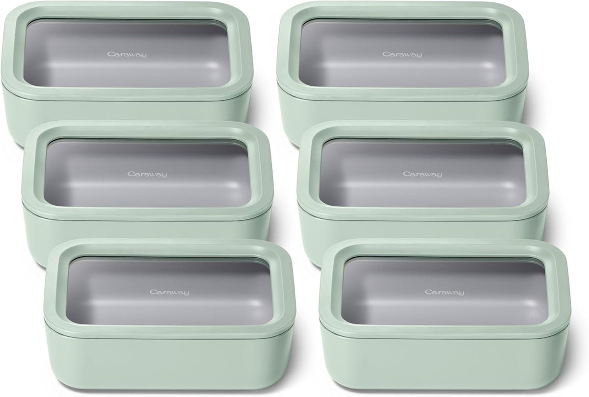 Caraway 6-Piece Glass Food Storage Set with Lids