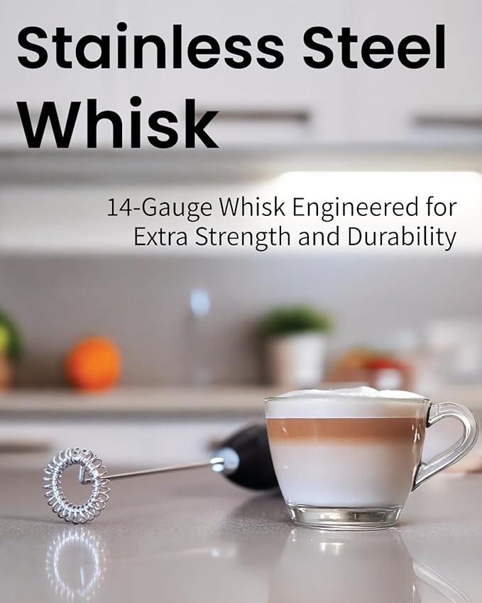 Elementi Pink Electric Milk Frother with Stand - Drink Mixer Handheld Stirrer - Coffee Whisk - Pink Coffee Maker - Espumador de Leche - Hand Frother with Stand (Hot Pink)