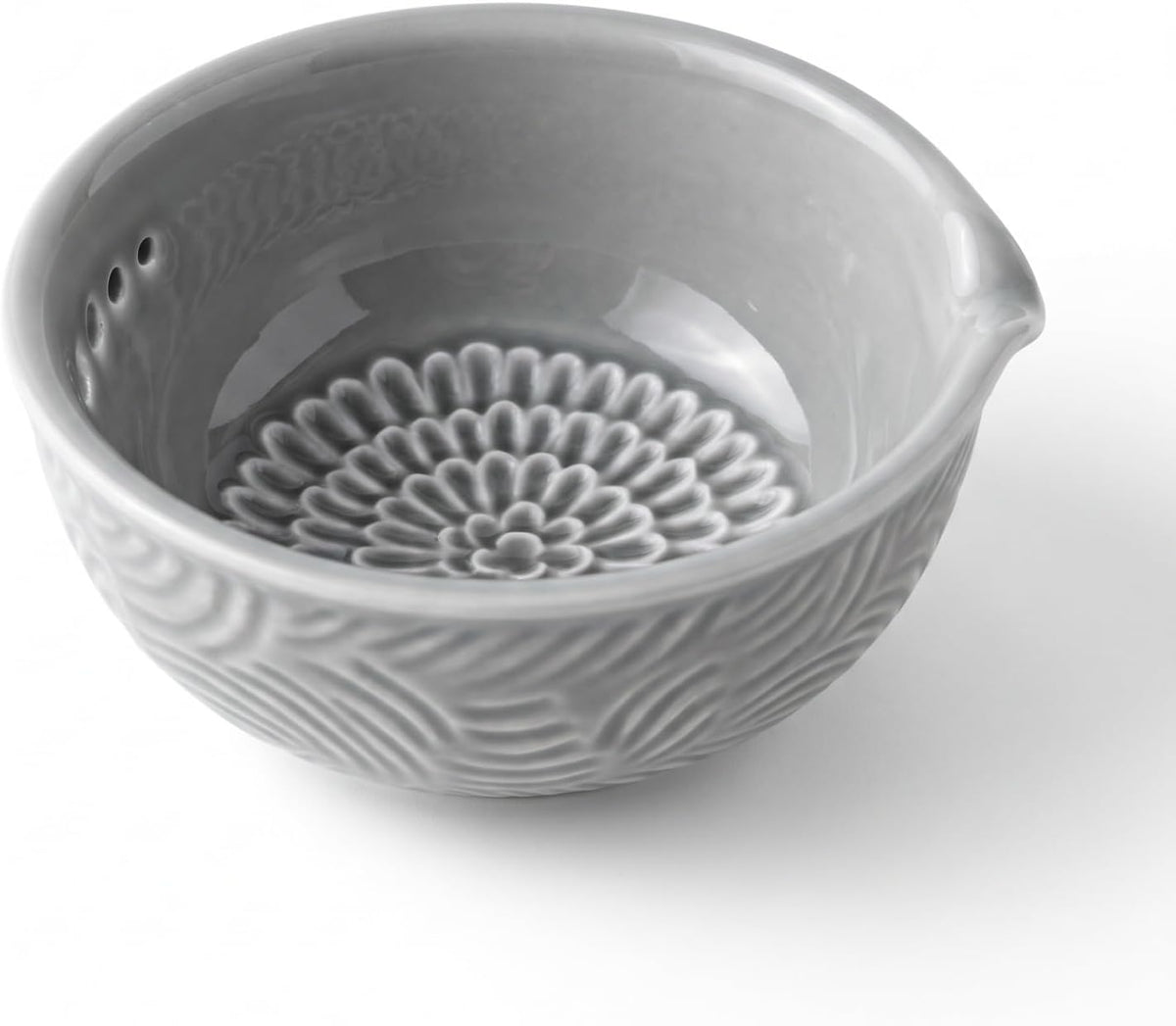 Ceramic Ginger Grater Bowl with Herb Stripper- Efficient Kitchen Tool