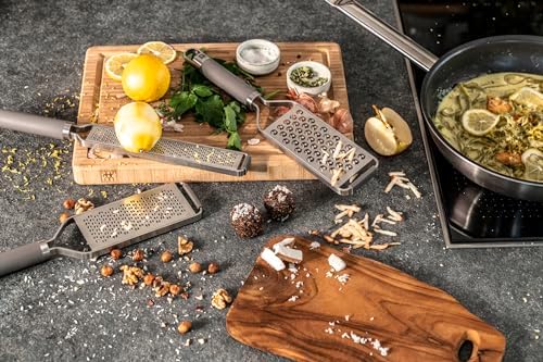 ZWILLING Pro Fine Grating Cheese Grater Grater Lemon Ginger Garlic - 18/10 Stainless Steel - Gray