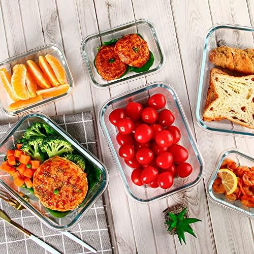 10 PACK Glass Food Storage Containers with Leak Proof Lids, Glass Airtight Meal Prep Containers Set for Lunch, On the Go, Leftover, Kitchen Pantry Organizers and Storage (Pink)