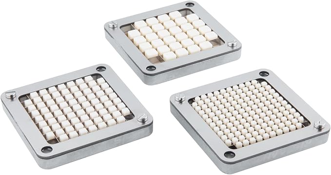 1/2" 1/4" 3/8" Multi-model universal Stainless Steel Replacement Chopper Blade & Pusher Block Set For Commercial Vegetable Cutter Dicer Strip Interchangeable Blade (1/2 inch)