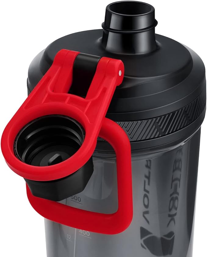VOLTRX Shaker Bottle, Gallium USB C Rechargeable Electric Protein Shake Mixer, Shaker Cups for Protein Shakes and Meal Replacement Shakes, BPA Free, Made with Tritan, 20oz, Red