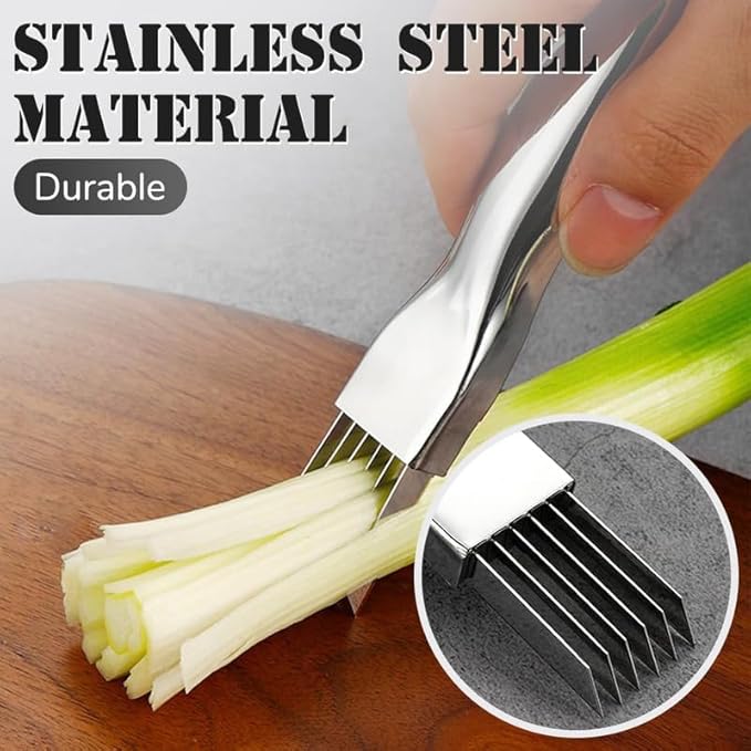 Shred Silk The Knife, 2024 New Stainless Steel Chopped Green Onion Knife, Food Speedy Chopper, Sharp Scallion Shredding Cutter, Kitchen Vegetable Cutter Household Multifunctional Food Slicer(2pcs)