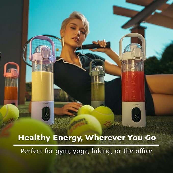Portable Blender - Cordless 24oz. Personal Blender for Shakes and Smoothies, Licuadora, BPA Free - Ice Crush, Dishwasher safe parts, Waterproof, Triple Batteries, Juicer Cup (White)