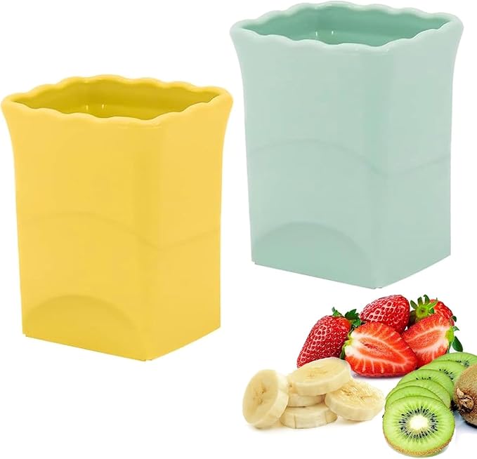 DASZERX® Cup Fruit Slicer Set, strawberry slicer, Banana, Egg, and Vegetable Slicer and Salad - Quick and Easy mini Kitchen Gadgets for fruit cutter & Veggies (2 Pcs Set)