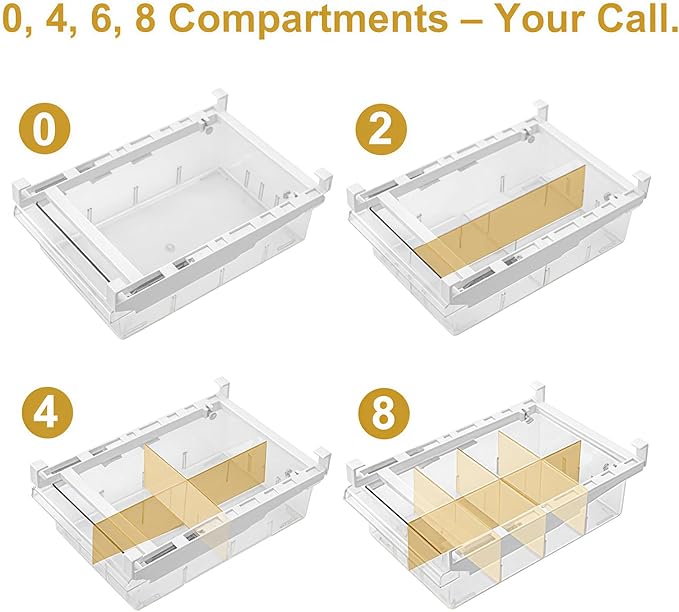 Refrigerator Organizers Storage Fridge Drawer - Pull Out Clear Storage Containers with Handle for Fruit,Deli,Cheese,Seafood,Plastic Organizer Bins Fit for Medium Refrigerator Shelf,Simple Use(2 Pack)