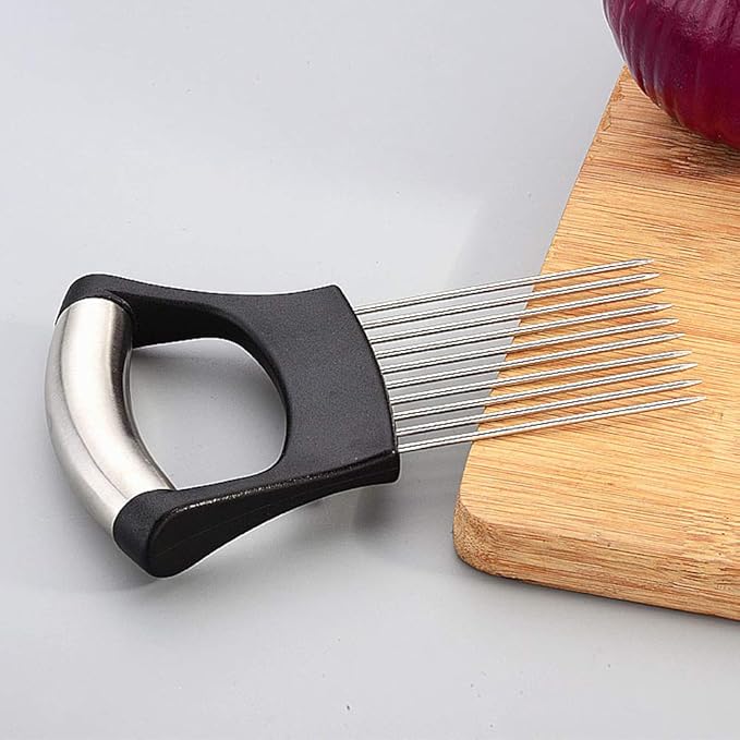 Onion Cutter, 1 PC Onion Holder Fork Cutter Chopper Slicer Peeler Stainless Steel Vegetable Slicer Tomato Cutter Meat Needle Chicken Kitchen Tool