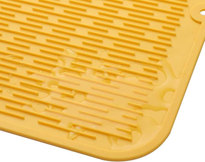 MicoYang Silicone Dish Drying Mat for Multiple Usage,Easy clean,Eco-friendly,Heat-resistant Silicone Mat for Kitchen Counter or Sink