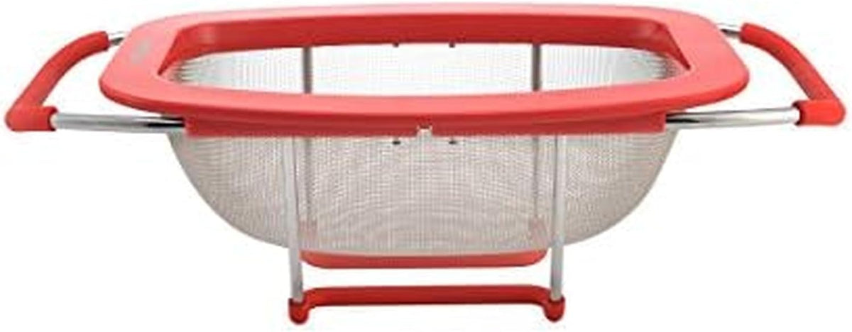 Expandable Colander Over the Sink Strainer Red