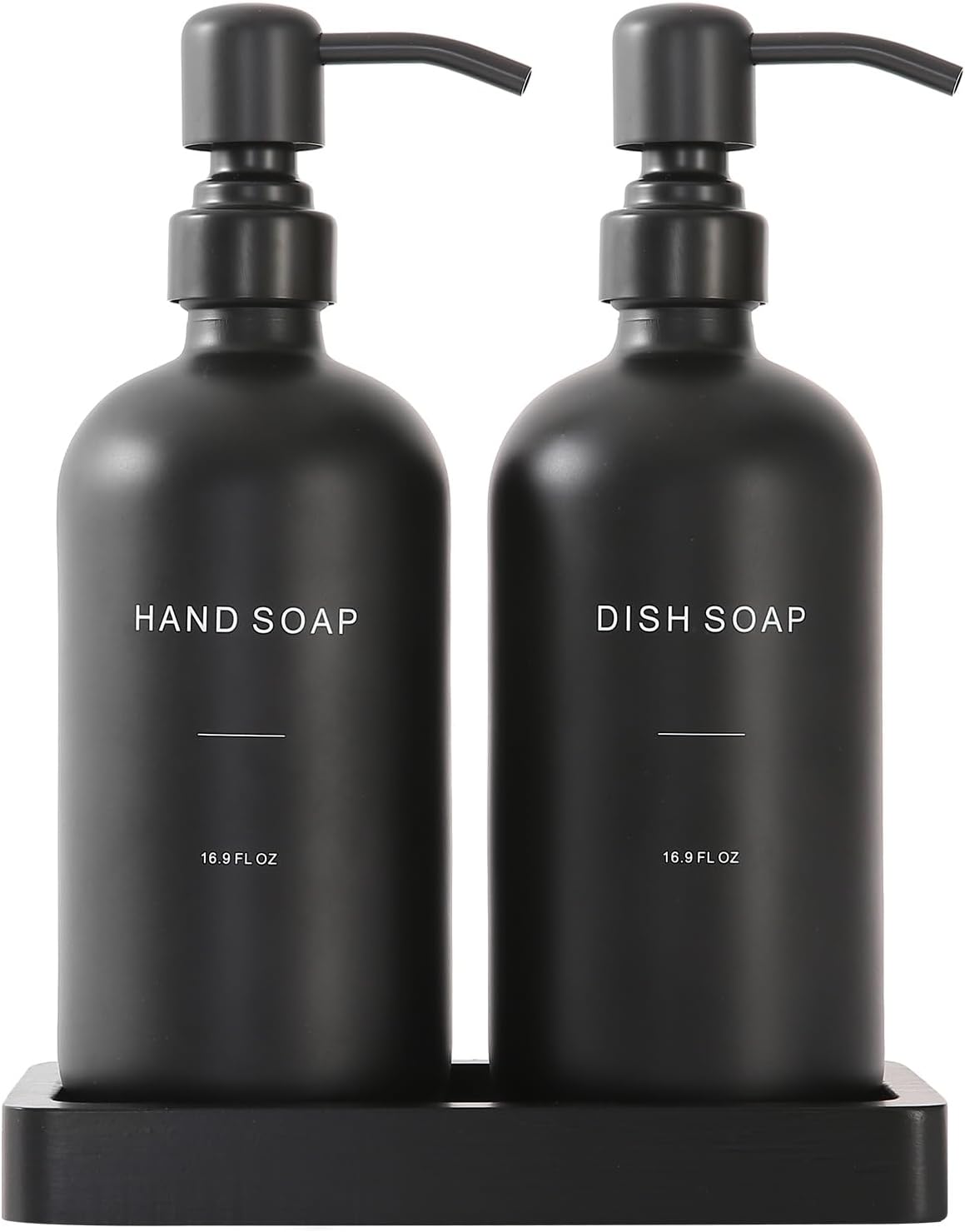 Matte Black Soap Dispenser Set