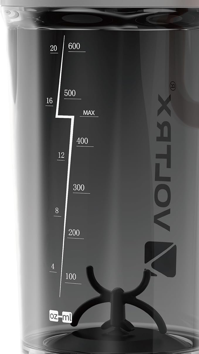 VOLTRX Shaker Bottle, Gallium USB C Rechargeable Electric Protein Shake Mixer, Shaker Cups for Protein Shakes and Meal Replacement Shakes, BPA Free, Made with Tritan, Midnight Blue, 20oz