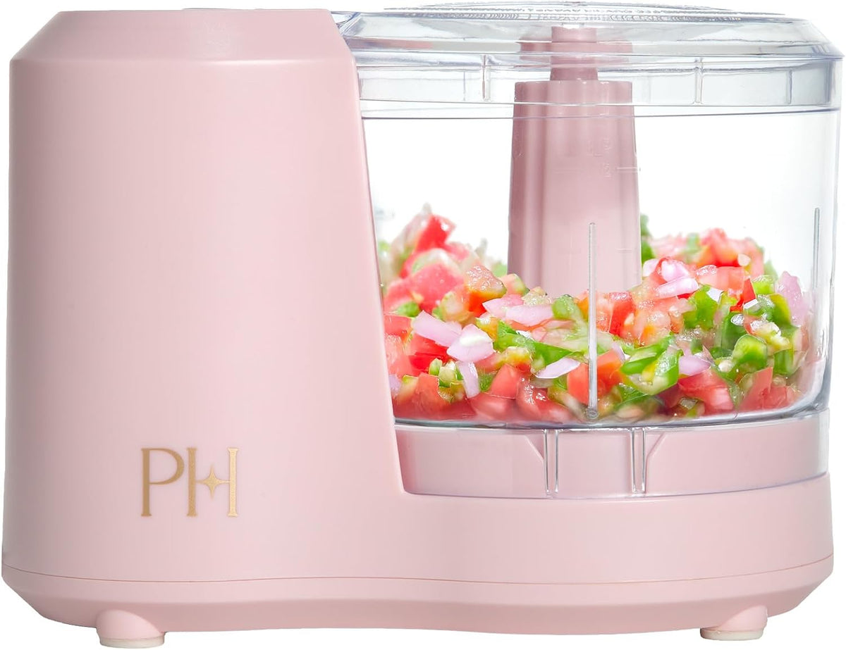 1.5-Cup Food Chopper, Stainless Steel Blade With One-Touch Pulse Control, Compact Mini Electric Chopper For Vegetables, Herbs, Nuts & Dressings, Pink