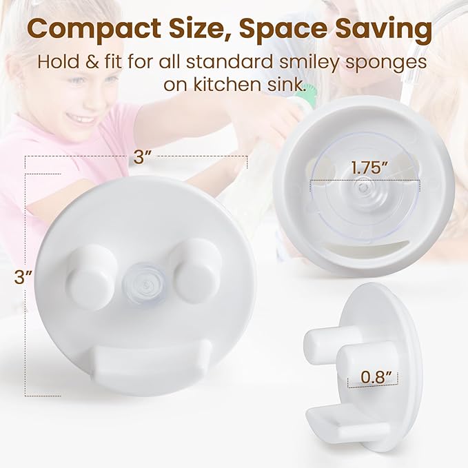 Semcide Sponge Holder, Sink Caddy w/Suction Cup Installation, Sponge Organizer for Kitchen/Bathroom Sink, Self Draining, Dishwasher Safe for Holding Sponges(Sponges Not Included), White(1-Pack)