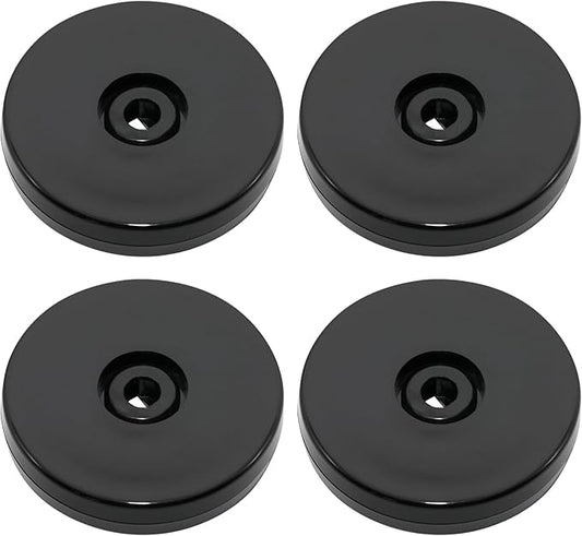 4 Pcs Black 2.5 inch Acrylic Lazy Susan Rotating Turntable Organizer Bearings - Round Swivel Plate for Spice Rack, Table, Cake, Kitchen Pantry