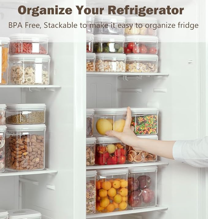 Melovom 12 Pcs Pop Food Storage Containers Airtight Food Storage Containers Set with Lids Kitchen Pantry Organization and Storage, 3.4Qt, 2.8Qt, 2.1Qt, 1.2Qt