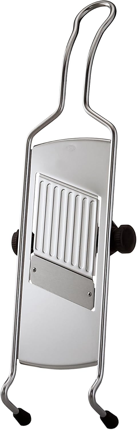 Rosle 95028 Stainless Steel Adjustable Gourmet Food Slicer Hand-Held Mandoline With Hand Guard