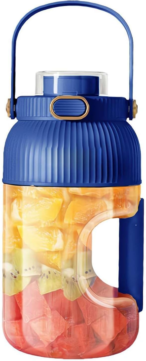 Portable Blender,On the Go Blender,Multifunctional Juicer Cup with Digital Display,Fresh Juice Portable Blender for Smoothies or Shakes,Wireless USB Rechargeable Fruit Blender for Outdoor (Blue3)