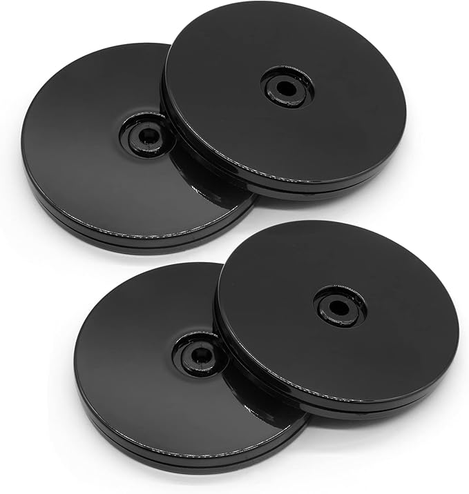 Piutouyar Plastic Turntable Bearings Hardware, 4 Inch / 100mm Plastic Acrylic Black Turntable Organizer for Kitchen Spice Rack Table Cake (4 Pack)