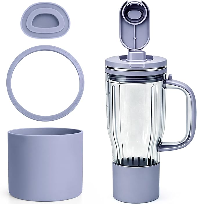 Personal Blender Accessories for Ninja Blendboss DB351PR, Leak-Proof Kit with Silicone Tumbler Boot, Spill Stopper & Sealing Ring, Cup not included (Lavender Lemonade)