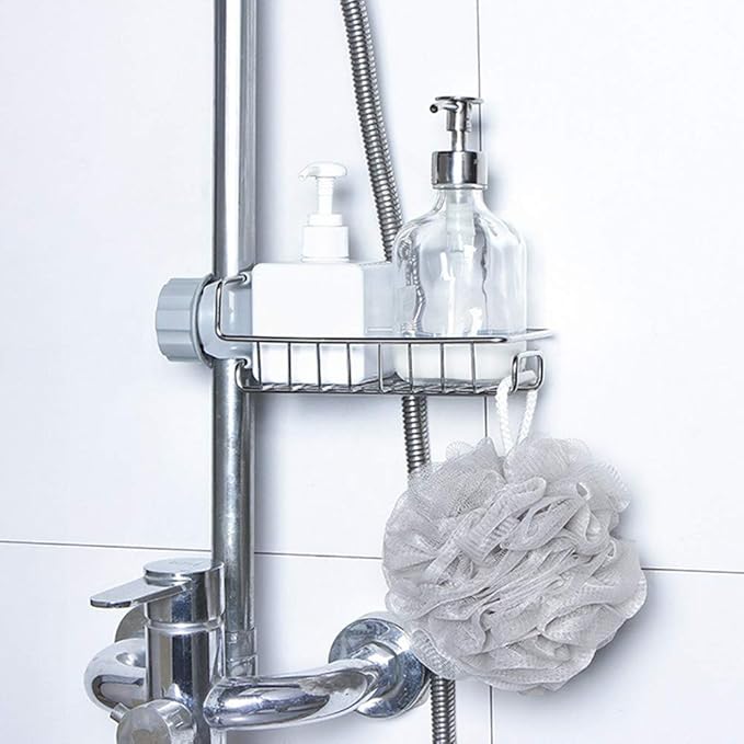 Sponge Holder for Kitchen Sink, Stainless Steel Sink Faucet Organizer Over Faucet Organizer, Detachable Sink Caddy Organizer for Kitchen Bathroom Hanging Cleaning Supplies