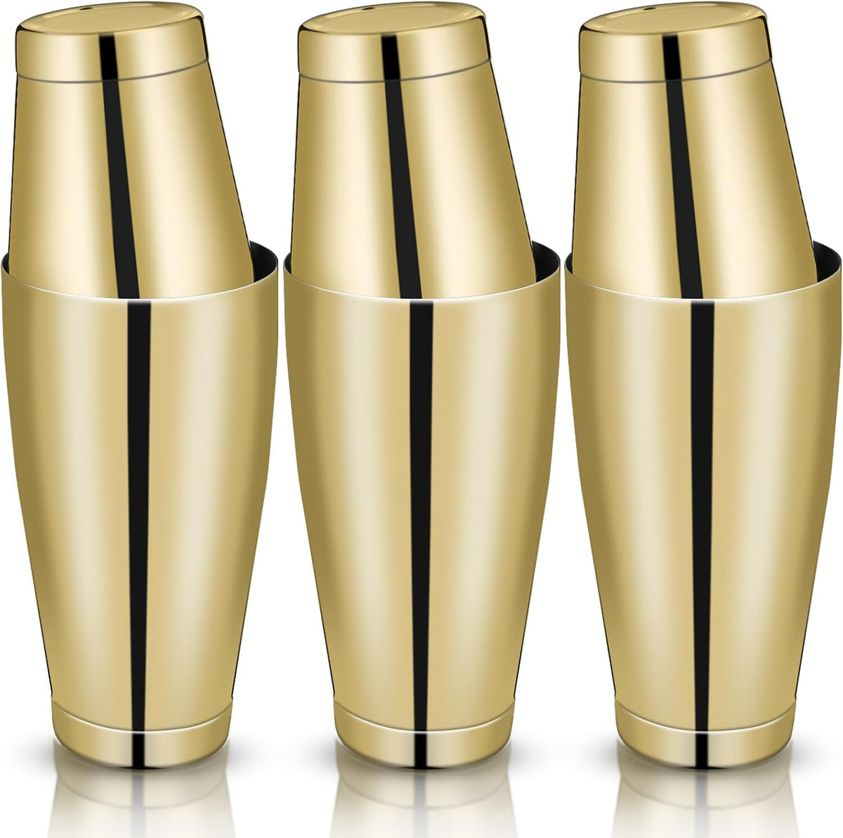 6 Pcs Shakers Bartending Boston Cocktail Shaker, Gold