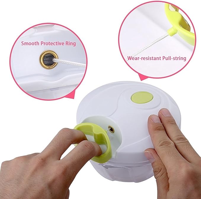 Manual Food Processor - Efficient Mini Pull Chopper, Hand Food Chopper for Easy and Quick Food Prep, Compact Manual Chopper Ideal for Vegetables, Fruits, Nuts, and More
