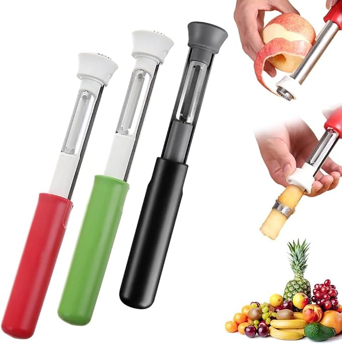 2026 New Stainless Steel Red Bell Pepper Seed Corer, 2 in 1 Apple Corer and Peeler Tool, Multi-Purpose Apple Corer for Home Kitchen, Vegetable Fruit Kitchen Gadget (C-3PCS)