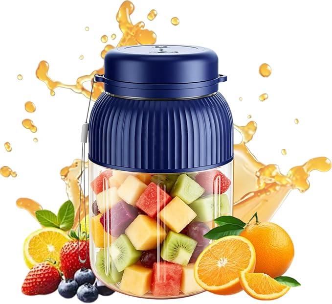 Wireless Juicer Cup Portable Juicer Cup, 44oz Personal Portable Blender Cup, Rechargeable wireless juicers Cordless Juice Mug for Shakes Smoothies Ice Crushing Travel Gym (Blue)
