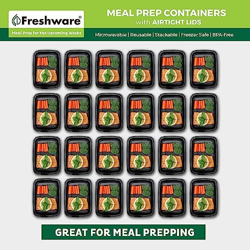 Meal Prep Containers [50 Pack] 24 oz Food Containers with Lids