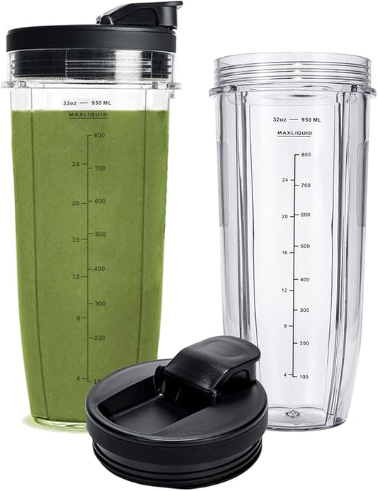 32OZ Replacement Cups Compatible with Ninja Nutri BN401, SS101, BN400, BN800
